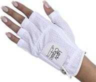 🧤 white medium lh lady classic cabretta half finger golf glove logo