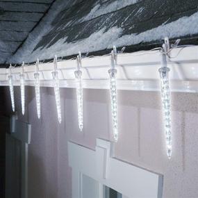 img 1 attached to 🎄 NOMA LED Quick-Clip Cascading Shooting Star Icicle Christmas Lights: 10 Pure White Bulbs, 12.6 Ft. Strand