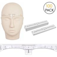 📏 kingmas disposable brow ruler microblading sticker guide - pack of 100 eyebrow measuring tool logo