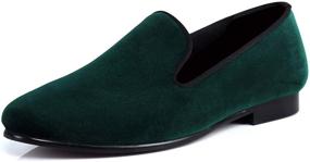 img 4 attached to Velvet Slippers Plain Handmade Loafer Men's Shoes