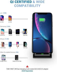 img 3 attached to 📱 EuSeneo Wireless Charging Stand, 7.5W Qi Fast Charger with USB-C for iPhone 12, 12 Pro Max, 12 Pro, 12 Mini, SE, 11, 11 Pro Max, Galaxy S20 S10 (AC Adapter Not Included)
