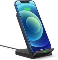 📱 euseneo wireless charging stand, 7.5w qi fast charger with usb-c for iphone 12, 12 pro max, 12 pro, 12 mini, se, 11, 11 pro max, galaxy s20 s10 (ac adapter not included) logo