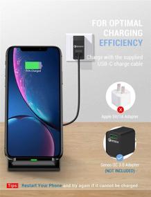 img 1 attached to 📱 EuSeneo Wireless Charging Stand, 7.5W Qi Fast Charger with USB-C for iPhone 12, 12 Pro Max, 12 Pro, 12 Mini, SE, 11, 11 Pro Max, Galaxy S20 S10 (AC Adapter Not Included)