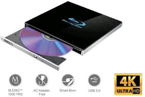 img 1 attached to 📀 Lite-On 24x Ультра-тонкий Портативный USB 3.0 Blu-Ray UHD/DVD Записывающий Оптический Диск EB1 - Поддержка BDXL/BD/DVD/CD/UHD/M-Disc - Включает программное обеспечение CyberLink Media Suite 10 Windows в качестве бонуса.