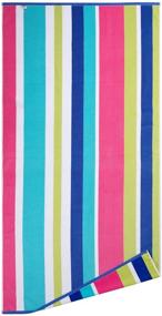 img 3 attached to CABANANA Plush Cotton Fluffy Oversized Beach Towel - Large 36x70 Inch Rainbow Striped Pool Towel for Summer Swimming and Cabana - Pink Color