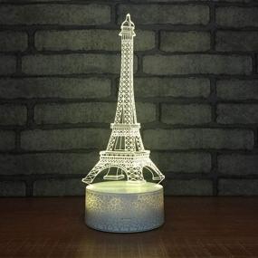 img 2 attached to 🗼 3D Eiffel Tower LED Night Light - Vibrant 16 Colors, Touch Switch, USB Cable - Perfect for Christmas, Birthdays, Home Decor, and Kids Toys