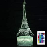 🗼 3d eiffel tower led night light - vibrant 16 colors, touch switch, usb cable - perfect for christmas, birthdays, home decor, and kids toys логотип