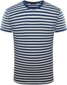 img 4 attached to 👕 Ezsskj Striped Sleeve Medium Men's Clothing Sets for T-Shirts & Tanks