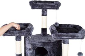 img 1 attached to Hey-brother XL Size Cat Tree: Multi-Level Activity Center with Scratching Posts, Cozy Perches, Caves - Ideal for Kittens and Gig Cats