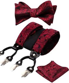 img 4 attached to 👔 Alizeal Green Adjustable Self-Tied Suspenders: Trendy Men's Accessory with Matching Ties, Cummerbunds & Pocket Squares