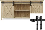 🚪 enhanced easelife 5 ft cabinet mini sliding double barn door hardware track kit: simple installation, smooth and quiet operation, ideal for storage window, tv stand, and shielding applications (no cabinet) логотип