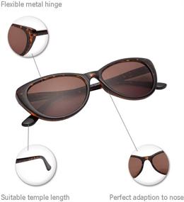 img 3 attached to 🕶️ EYEGUARD Vintage Cateye Invisible Bifocal Reading Sunglasses for Women - UV400 Protection, Outdoor Spring Hinge Sun Reader Glasses