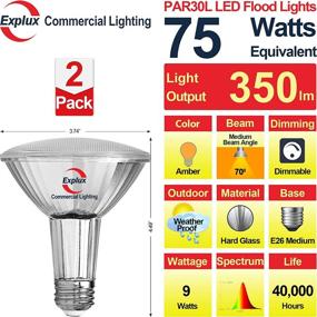 img 3 attached to 💡 Explux Amber LED PAR30 Flood Light Bulb - Excellent Commercial-Grade Illumination