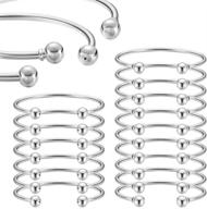 💍 benecreat 16pcs/set silver ball closure adjustable wire blank bracelet - expandable bangle for diy jewelry making, 2.4 inches logo