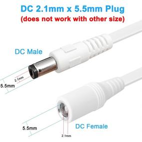 img 3 attached to 🔌 2 Pack 20FT DC Power Extension Cord - 12V Male to Female Plug Cable for CCTV, LED Strip, Car & More