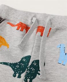 img 1 attached to 🦖 LOKTARC Dinosaur Boys' Clothing: Toddler Drawstring Sweatpants for Pants