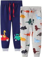 🦖 loktarc dinosaur boys' clothing: toddler drawstring sweatpants for pants logo