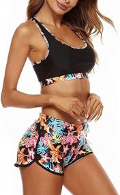 img 3 attached to Womens Swimsuits Racerback Boyshort Bottom（M，Black Women's Clothing