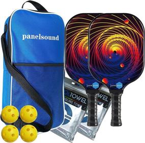 img 4 attached to 🏓 USAPA Approved Pickleball Paddle Set of 2 - Panel Sound Fiberglass Pickleball Paddles, Lightweight Rackets with Carrying Case, Cooling Towels & Indoor Balls