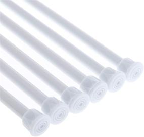 img 1 attached to 🔧 DeElf Outlet 8 Packs Small Adjustable Tension Rods 16-28 inch for RV Refrigerator, Kitchen Window, Cupboard Utensils, Closet, Cabinet - White