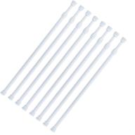 🔧 deelf outlet 8 packs small adjustable tension rods 16-28 inch for rv refrigerator, kitchen window, cupboard utensils, closet, cabinet - white logo