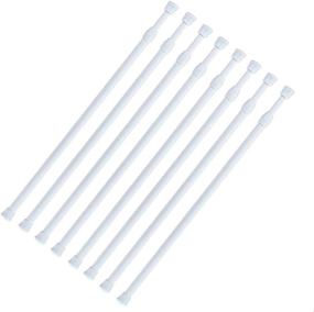 img 4 attached to 🔧 DeElf Outlet 8 Packs Small Adjustable Tension Rods 16-28 inch for RV Refrigerator, Kitchen Window, Cupboard Utensils, Closet, Cabinet - White