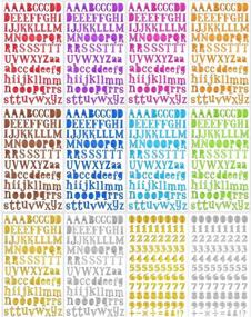 img 4 attached to 🎨 Vibrant 12 Sheet Alphabet and Number Sticker Set - Perfect for Crafts, Greeting Cards, and Scrapbooking - Self Adhesive PU Shiny Stickers in Golden and Silver for Home Decoration