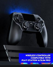 img 2 attached to 🎮 VOYEE Wireless Gamepad for Playstation 4 | Dual Vibration, Motion Control | Upgraded Joystick | Close to Original PS4 Controller (Black)