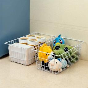 img 2 attached to 🧺 Organize and Maximize Space with WEGAP Freezer Wire Storage Organizer Bin Baskets - 2-Pack