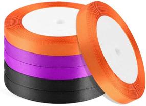 img 4 attached to 🎃 Halloween Double Face Curling Satin Ribbon - Coopay 6 Rolls, 2/5 Inches x 150 Yards, for Gift Wrapping, Balloon Decoration, Halloween Party Favors (Orange, Black, Purple)