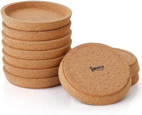 img 4 attached to 🍵 Sweese 241.101 Cork Coasters - 4 Inch Mugs Protection - Set of 10 | Prevent Liquid Rings, Table Stains