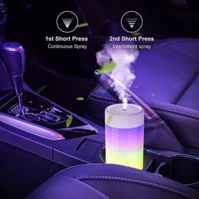 img 2 attached to 🌬️ Portable Mini Humidifier with Colorful Mood Light - Ideal Cool Mist USB Car Humidifier for Baby Bedroom, Office, Plants, and Travel