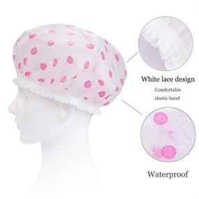 img 3 attached to 💦 Etercycle 6 PCS Reusable Waterproof Shower Caps for Women - Ideal for Hair Spa, Beauty and Travel Use