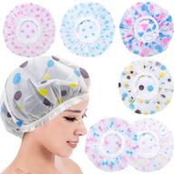 💦 etercycle 6 pcs reusable waterproof shower caps for women - ideal for hair spa, beauty and travel use logo