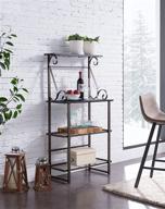 🏰 functional and stylish kings brand furniture - covington metal kitchen baker’s rack in elegant pewter finish logo