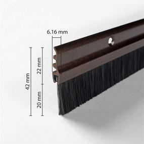 img 1 attached to 🚪 Deco Home Door Seal (1.5" x 36.5") - Gate Bottom Sealing Strip Draft Stopper for Weather Stripping, Air & Sound Blocking - with Aluminium Plate & Nylon Bristles (Dark Brown)