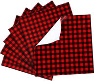 halloween buffalo plaid self adhesive vinyl sheet - red and black - 12x12 inches (6 pack) logo