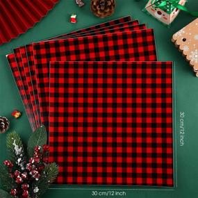 img 3 attached to Halloween Buffalo Plaid Self Adhesive Vinyl Sheet - Red and Black - 12x12 Inches (6 Pack)