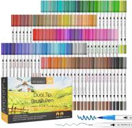 🖌️ gc quill 120 colors dual brush pens art markers, fine and brush tip markers for calligraphy, drawing, lettering, sketching, coloring, and painting - mu-120 logo