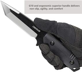 img 1 attached to 🔪 Oerla TAC Knives OLX-004 Fixed Blade Outdoor Duty Straight Knife - 420HC Stonewashed Steel Field Knife for Camping, with G10 Handle, Waist Clip, EDC Kydex Sheath (Black)