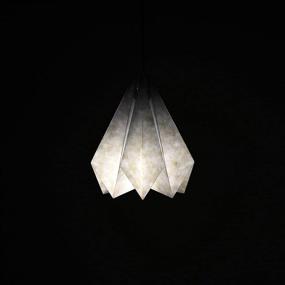 img 3 attached to 🏮 Folding Elegance: Brownfolds Light Blue Paper Origami Lamp Shade, Discover Vanilla Bliss in a Single Pack