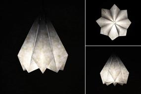 img 1 attached to 🏮 Folding Elegance: Brownfolds Light Blue Paper Origami Lamp Shade, Discover Vanilla Bliss in a Single Pack