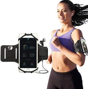 img 4 attached to 🏃 SHINYLIFE Detachable Running Armband - 360° Rotatable, Lightweight Cell Phone Holder with Adjustable Elastic Band, Key Holder - Compatible with iPhone 12, 11 Pro Max, Xs, XR, Samsung S20, Google, and More