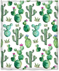 img 3 attached to 🌵 Jekeno Cactus Flower Soft Throw Blanket - Luxurious and Versatile 50"x60" Blanket for Sofa, Chair, Bed, and Office