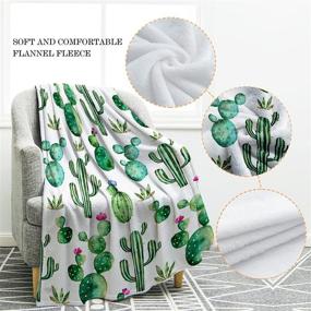 img 2 attached to 🌵 Jekeno Cactus Flower Soft Throw Blanket - Luxurious and Versatile 50"x60" Blanket for Sofa, Chair, Bed, and Office