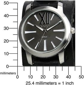 img 1 attached to ⌚ Немезис GB065KW Часы женские эксклюзивной коллекции с черным кожаным манжетом - римский стиль