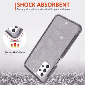 img 2 attached to 💎 Sparkle Shockproof Phone Case for Samsung Galaxy A32 5G (6.5'') - Bling Slim Cover with UNPEY [2 Tempered Glass Screen Protector], Hard PC+Soft TPU, Black Glitter - Ideal for Women and Girls