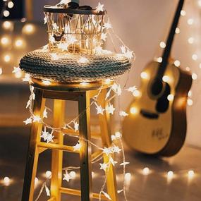 img 3 attached to 🌟 40 LED 14 FT Twinkle Star Battery Operated Fairy String Lights for Home, Ramadan Party, Christmas, Wedding, Garden Decorations - Warm White