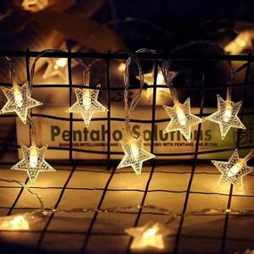 img 4 attached to 🌟 40 LED 14 FT Twinkle Star Battery Operated Fairy String Lights for Home, Ramadan Party, Christmas, Wedding, Garden Decorations - Warm White