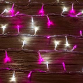 img 2 attached to WISD Christmas Lights 108ft 600LED Fairy String Lights with 8 Modes and Memory - Perfect Pink and White Indoor/Outdoor Christmas Tree Home Garden Wedding Party Decoration